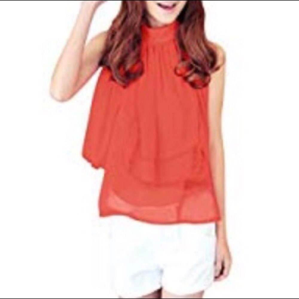 Semi sheer sleeveless top